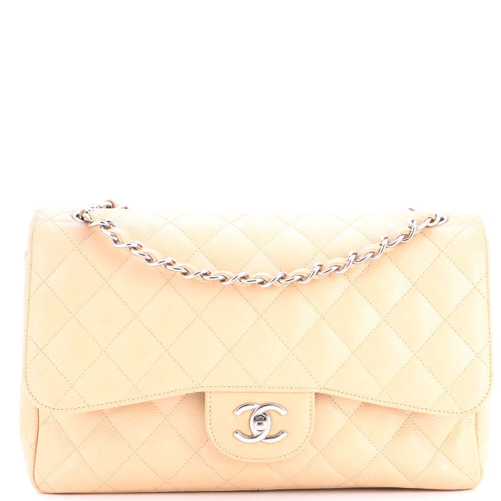 Chanel Jumbo Vintage Classic Double Flap Bag Quilted Caviar